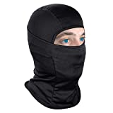 Achiou Balaclava Face Mask, Shiesty Mask for Ski Labour Tactical Motorcycle Running, UV Protection, Lightweight Black