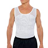 Esteem Apparel Original Men's Chest Compression Shirt to Hide Gynecomastia Moobs (White, X-Large)