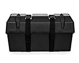 Camco Double Battery Box | Safely Stores RV, Automotive, and Marine Batteries | Features a Heavy-Duty Corrosion-Resilient Polymer Construction and Measures Inside 21-1/2" x 7-3/8" x 11-3/16" (55375)