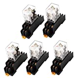 uxcell AC 24V Coil Red Light DPDT 8 Pins Power Relay 5 Pcs + Socket Base