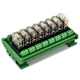 Electronics-Salon DIN Rail Mount AC/DC 24V Control 8 SPDT 16Amp Pluggable Power Relay Module, G2R-1-E