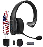 BlueParrott B450-XT Noise Canceling Bluetooth Headset with 300-FT Wireless Range for iOS and Android Bundle with MightySkins Removable Decal Sticker (Patriot), and Blucoil USB Wall Adapter