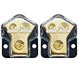 LEIGESAUDIO 0/2/4 Gauge in 4/8 Gauge AWG Out Amp Power Distribution Block for Car Audio Splitter-2 Way2 Pack)