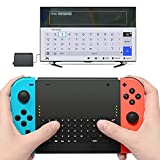 Wireless Keyboard Compatible with Nintendo Switch/Switch OLED, Wireless Gamepad Chatpad Message Keyboard for Switch, 2.4G USB Rechargable Handheld Remote Control Keyboard with a 2.4G Receiver