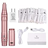 Charme Princesse Wireless Permanent Machine Makeup with 15pcs Needles Cartridges 5w Motor Tattoo Machine for Shading Eyeliner Lip Rose Golden EMK403-4