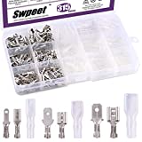 Swpeet 315Pcs 2.8/4.8/6.3mm Male and Female Spade Quick Connectors Wire Crimp Terminal Block with Insulating Sleeve Assortment Kit Perfect for Electrical Wiring Car Audio Speaker