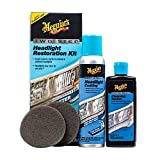 Meguiar's Two Step Headlight Restoration Kit, Headlight Cleaner Restores Clear Car Plastic and Protects from Re-Oxidation, Includes Headlight Coating and Cleaning Solution - 4 Count (1 Pack)