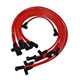 A-Team Performance Silicone Spark Plug Wires Set Automotive Wire Accessories Compatible With Chevy Chevrolet GMC V6 V8 4.3L 5.0L 5.7L TBI EFI - 8.0mm Red
