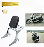 Backrest Sissy Bar + Luggage Rack Leather Pad for Kawasaki Vulcan 400 Vulcan 800 VN400 VN800 1996-2019