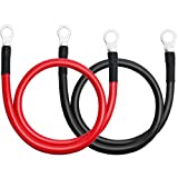 LotFancy 6 AWG 20 Inches (Each) Battery Cables Set with Terminals, 3/8-Inch Lugs (Positive and Negative) for Motorcycle, Automotive, Marine, Solar, ATV, RV, Mower, Oxygen-Free