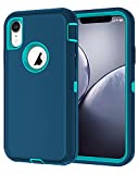 I-HONVA for iPhone XR Case Shockproof Dust/Drop Proof 3-Layer Full Body Protection [Without Screen Protector] Rugged Heavy Duty Durable Cover Case for Apple iPhone XR 6.1-inch, Turquoise