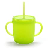 Training Cups for Baby and Toddler, Silicone Learner Straw Cup with Handles, Sippy Cups for Baby 6 months+, 7oz
