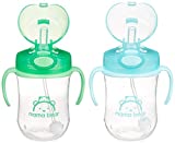 Amazon Brand - Mama Bear Weighted Straw Sippy Cup (Pack of 2)