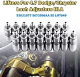 Ruien 16 Pcs Engine Valve Lifters Lash Adjuster 3021077 5073596AA Fit Compatible with Dodge 4.7 Overhead Cam Engine 5