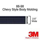Automotive Authority Black Side Body Trim Molding for 1988-1998 Chevy GMC Tahoe Suburban Silverado Pickup Truck - 2.5" - C1500, C2500, K1500, K2500, Blazer (Full Roll - 320")