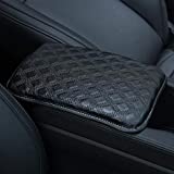 Forala Auto Center Console Pad PU Leather Car Armrest Seat Box Cover Protector Universal Fit (A-Black)