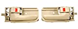 PT Auto Warehouse TO-2567E-DS - Inside Interior Inner Door Handle, Beige/Tan - Left/Right Pair