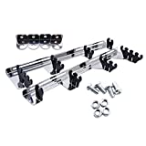 GSKMOTOR Chrome Linear Spark Plug Wire Separators Divider Loom with Black Valve Cover