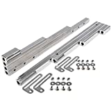 JEGS Aluminum Wire Loom Set | Fits Up To 9.5mm Spark Plug Wires | Polished and Ball Milled Finish | Includes Two Wire Looms and Mounting Hardware | Fits Small/Big Block Chevy & Small Block Ford