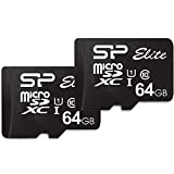 Silicon Power Elite 64GB microSDXC 2-Pack MicroSD Memory Card with Adapter for Nintendo-Switch