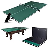 Picotech Ping Pong Table Topper for Pool Table Indoor Table Tennis Conversion Top 4 Piece Foldable with Clamp Net Post Official Size for Game Room Billiard Table Air Hockey Space Save Home Office