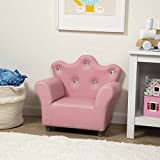 Melissa & Doug Pink Faux Leather Child’s Crown-Back Armchair (Kid’s Furniture, 23”L x 17.5”W x 18.3”H)