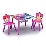 Delta Children Kids Table and Chair Set With Storage (2 Chairs Included) - Ideal for Arts & Crafts, Snack Time, Homeschooling, Homework & More, Disney Princess