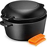 Legend Cast Iron Dutch Oven | 5 Quart Cast Iron Multi Cooker Stock Pot For Frying, Cooking, Baking & Broiling on Induction, Electric, Gas & In Oven | Lightly Pre-Seasoned & Gets Better with Each Use