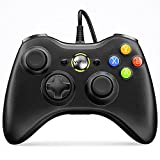 VOYEE Wired Controller Compatible with Microsoft Xbox 360 & Slim/PC Windows 10/8/7, with Upgraded Joystick, Double Shock | Enhanced (Black)