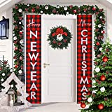 Merry Christmas Decorations Banner for Indoor and Outdoor Home Wall Curtain Decoration-Merry Christmas Happy New Year- Oxford Fabric Decorative.