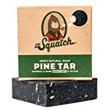 Dr. Squatch Pine Tar Soap â€“ Mens Soap with Natural Woodsy Scent and Skin Scrub Exfoliation â€“ Black Soap Bar Handmade with Pine Tar, Olive, Coconut Organic Oils in USA