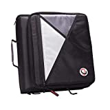 Case-It 1.5-Inch 3-Ring Zipper Binder with Removable Laptop Sleeve, Black, LT-207-BK