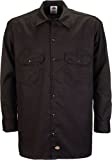 Dickies Men's Long Sleeve Work Shirt, Black, Extra Large