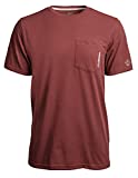 Timberland PRO Men's Base Plate Short Sleeve T-Shirt with Chest Pocket, Maroon, L
