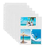 Sooez 30 Pack Heavy Duty Photo Page Protector (4x6, 180 Photos), Plastic Clear Photo Album Sleeves for 3-Ring Binder, Three Pockets Per Page Top Loading, Double-Side