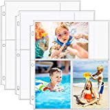 MaxGear Photo Sleeves for 3 Ring Binder 30 Pack - (4x6, for 180 Photos)Archival Photo Pages Photo Album Refill Pages Photo Sheet Protector Page Protectors 8.5 x 11, Each Page Holds Six 4x6 Pictures