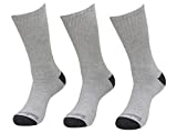 Timberland 3-Pair Pack Cotton/Poly Blend Crew Grey LG (US Men's 9-12)