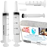 50 Pack Plastic Syringe for Measuring Scientific Measurement Syringes Multiple Uses Labs Watering Feeding Printed Measuring Gauge (20ml) by MeasuringJect