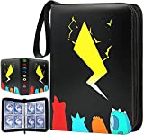 Trading Card Binder with Sleeves, 400 Pockets Card Collector Album Holder with 50 Removable Sheet, Case Binder Book Folder Compatible with Sports Card Binder with Zipper for Boys Girls