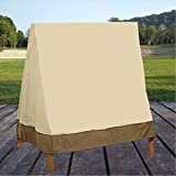 Patio Swing Chair Cover A-Frame 72x67x55 inches UV Resistant Outdoor Swing Cover Waterproof Dust Proof Weather Protector Patio Furniture Coves for Garden Furniture (Beige)