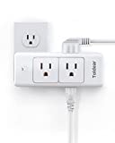 Multi Plug Outlet Extender, Toldear Outlet Splitter with Rotating Plug, Power Strip 6 Outlet (3 Sided), Wall Plug Adapter Without Surge Protector for Travel, Office, White