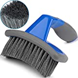 Relentless Drive Tire Brush - Auto Detailing Car Wash Brush, Ergonomic Grip with Curved Head for Tires and Wheels, Tire Brush for Car, Truck, SUV & Motorcycle Tire Shine
