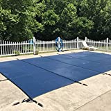 WaterWarden Inground Pool Safety Cover, Fits 16’ x 40’, Blue Mesh – Easy Installation, Triple Stitched for Max Strength, Includes All Needed Hardware, SCMB1640
