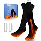 Electric Battery Heated Socks, 4500Ahm Rechargeable Battery Powered Heating Sox Heat Socks for Men Women,Winter Warm Heat Insulated Stockings Outdoor Thermal Foot Warmers