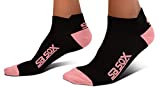SB SOX Lite Plantar Fasciitis Compression Socks (2 Pairs) for Women & Men - Lowcut Socks for Running, Athletic, Daily Use (Black/Pink, Small)
