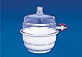 Aggstrom Polycarbonate Vacuum Desiccator with White Polypropylene Bottom and PTFE Plug; Dessicator 150 mm Size