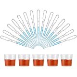 100PCS 3ML Disposable Dropping Pipette (5PCS Measuring Cups Included), Plastic Pipettes Dropper for Scientific Labs Experiment, Dispensing, Measuring, Watering, 3ml Graduation, 0.5ml Interval, Clear