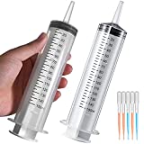 2 Pack Large Syringes (150 ML) +5 pcs Pipette(3 ml)ï¼ŒLarge Plastic Garden Industrial Syringes for Scientific Labs, Measuring, Watering, Refilling, Filtration Multiple Uses