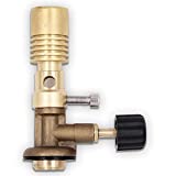 Brass Lab Premium Bunsen Burner Designed for Screw Gas Cartridge with Gas and Air Adjustment (EN 417), for Camping, Fishing, Jewelry, Lab