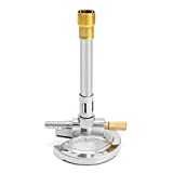 QWORK Lab Bunsen Burner with Flame Stabilizer and Gas Regulator, Threaded Needle Valve, for Lab Heating & Propane & Natural Gas, Heating Tool
